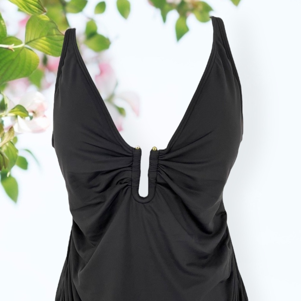 BLEU Rod Beattie Tankini with Gold Accents Size 8 - Picture 4 of 8